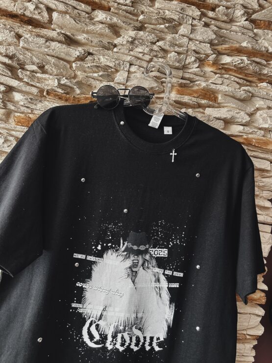 T-Shirt Clödie CUSTOM – REBEL– czarna - UNISEX - obrazek 2