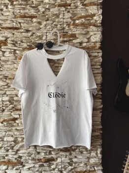 T-Shirt Clödie CUSTOM – White Noise – Biała