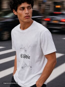 T-Shirt Clödie – White Splash – Biała- UNISEX