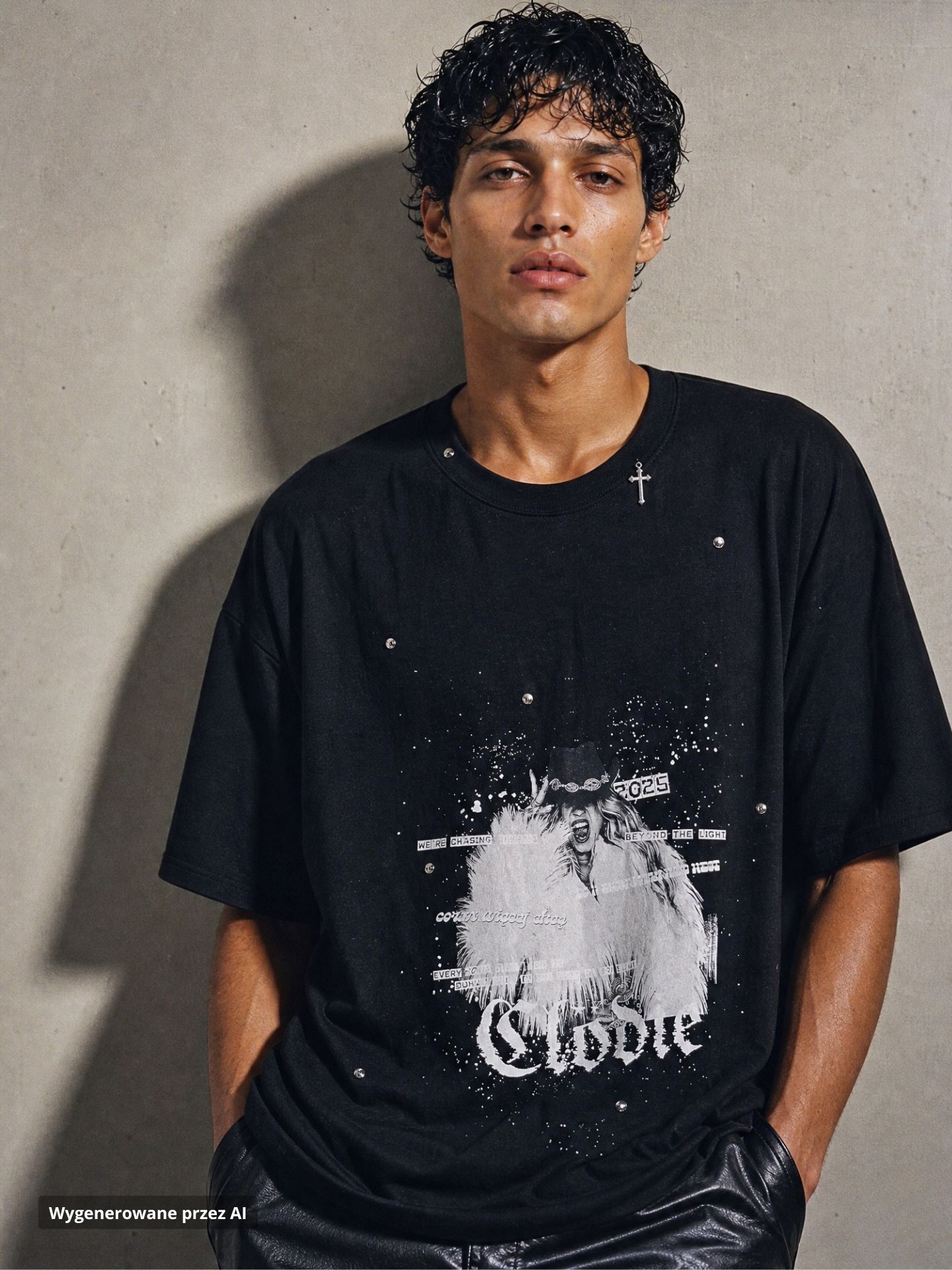 T-Shirt Clödie CUSTOM – REBEL– czarna - UNISEX - obrazek 2
